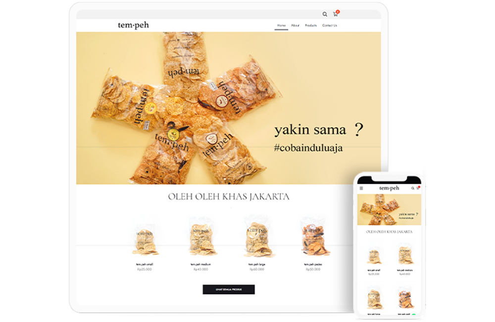Website e-commerce produk makanan ringan